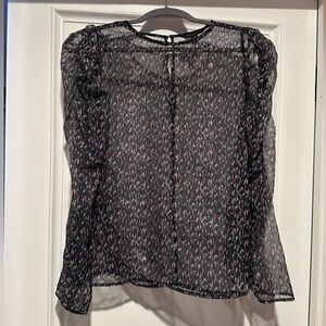 Banana Republic Black and Pink Patterned Blouse